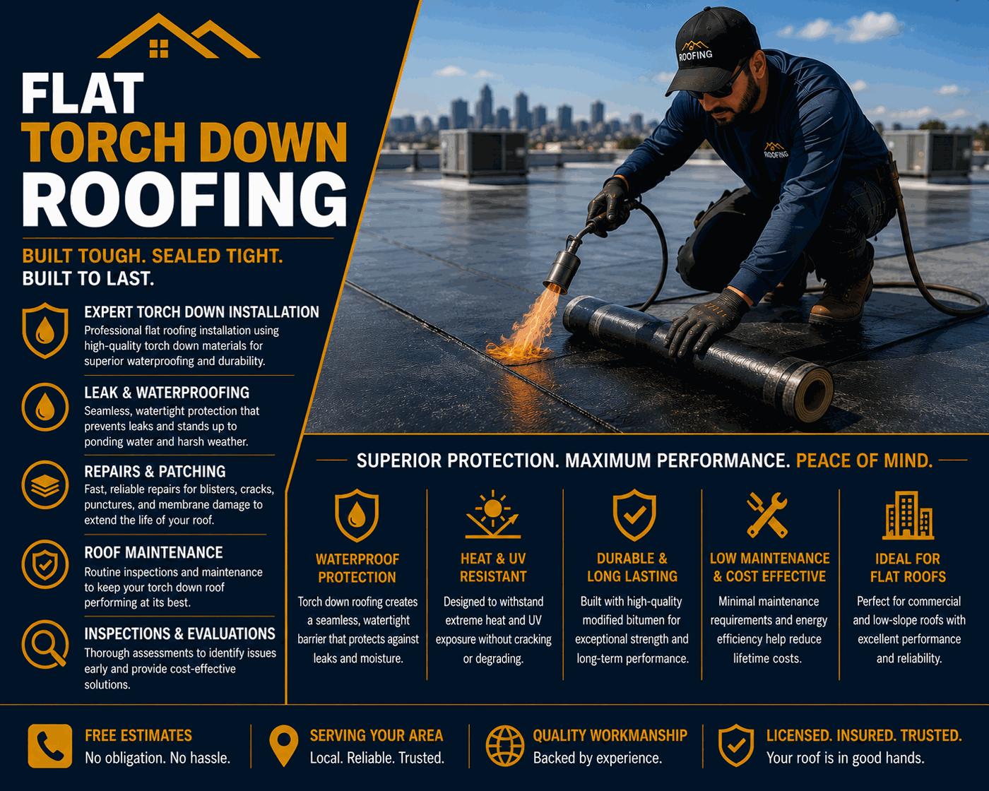 Flat Torch Down Roofing ​Santa Monica ​